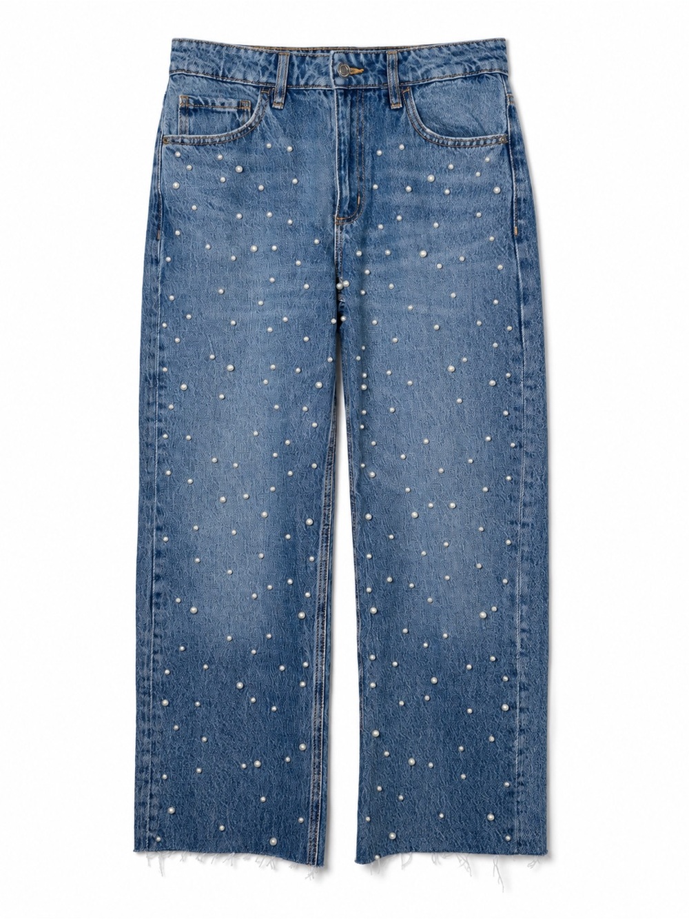 Dynamite Denim Mika Pearl Embellished Jeans Coquette Y2K Wide Leg- Sz 26/2